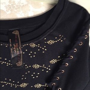 Knitted Black Long Sleeves Top